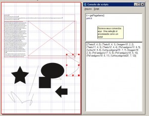Console Python do programa de editoração Scribus.