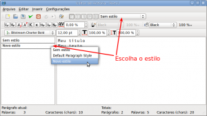 Aplicação de estilo no Editor de História