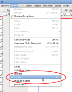 Acesso ao editor de estilos do Scribus