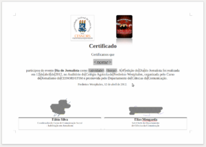Exemplo de certificado no LibreOffice