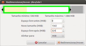 Redimensionar-mover partição